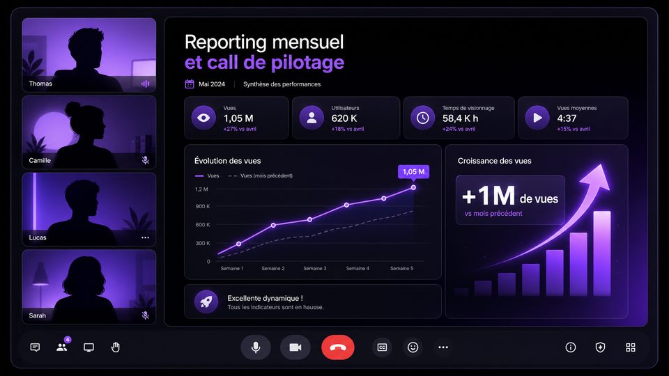 Reporting mensuel et call de pilotage